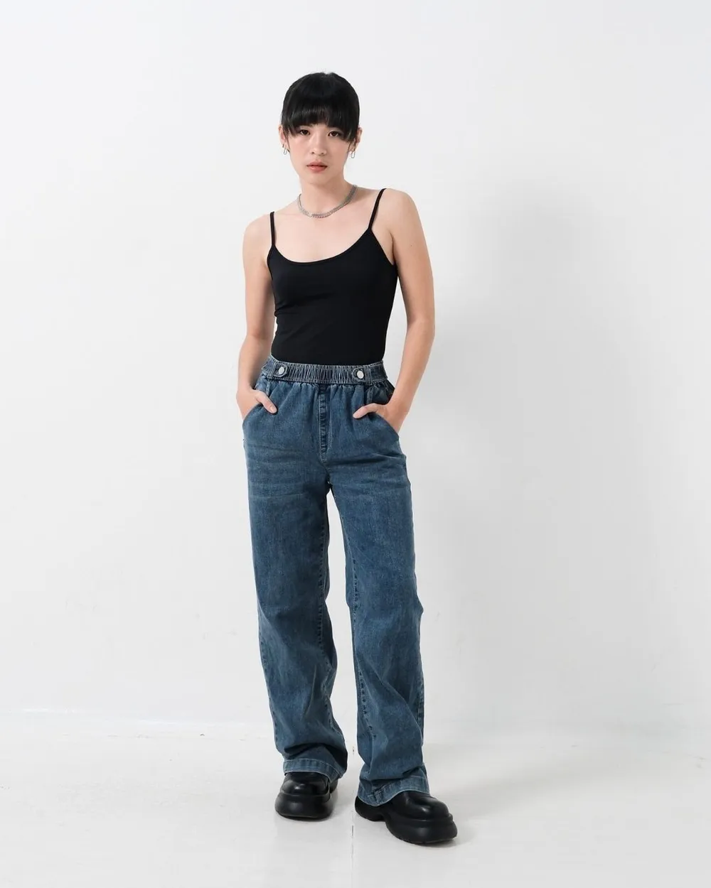 Straight Cut Denim Pants - Carina main image 1