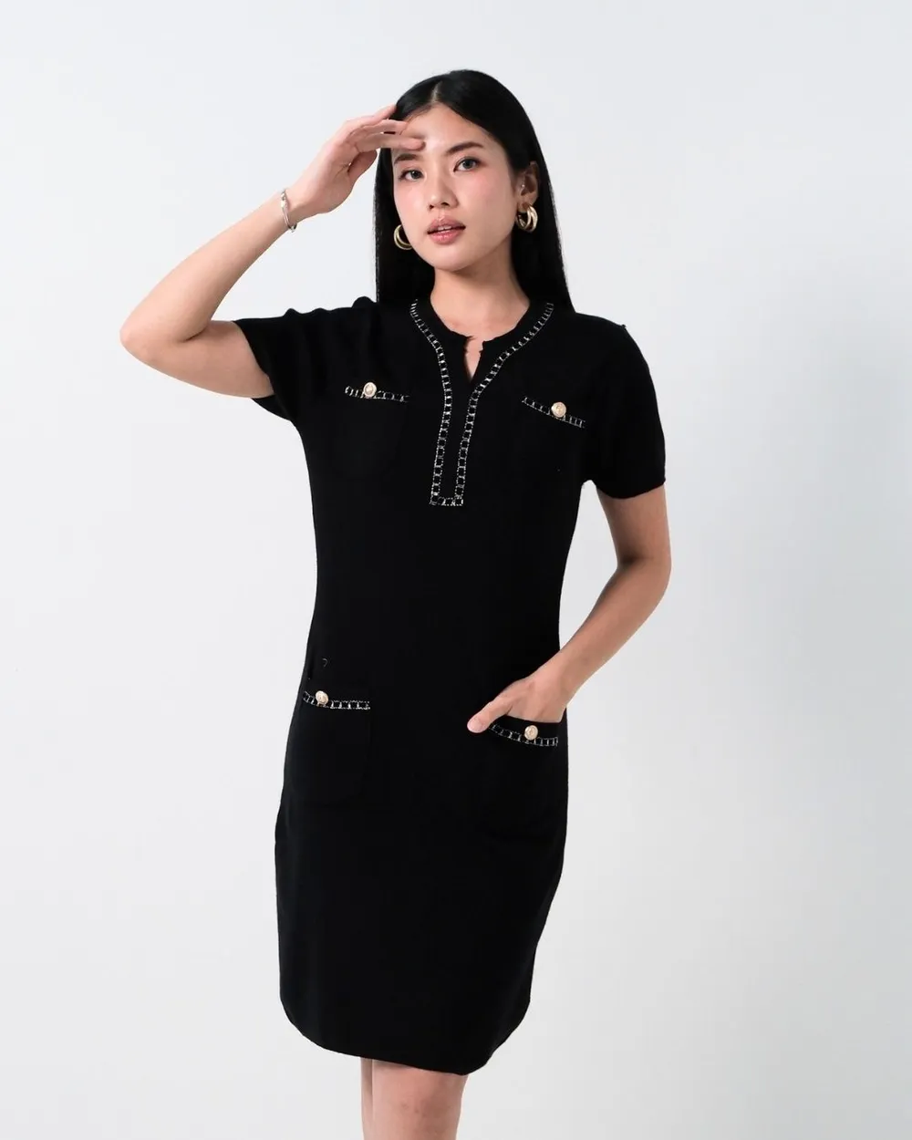 Stefanie Crinkle Midi Dress, Abstract