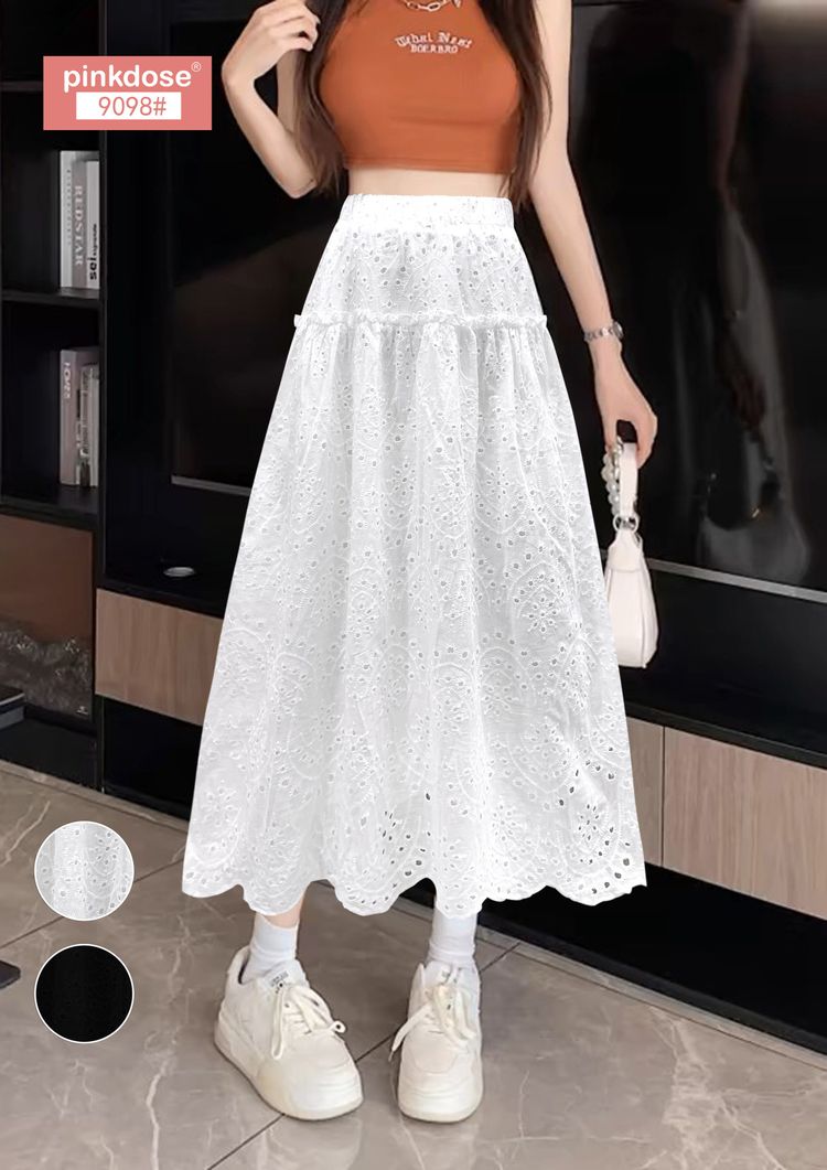 100% Cotton Multi-Layered Lace Skirt